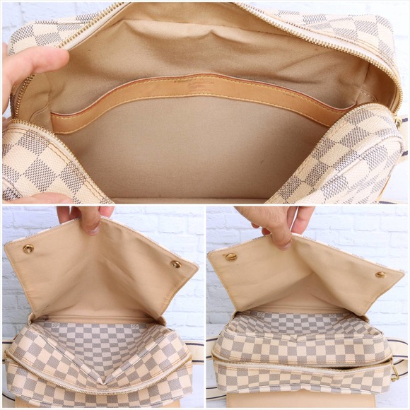 Louis Vuitton Naviglio Damier Azur Crossbody White Shoulder Bag Messenger Purse - Picture 12 of 16